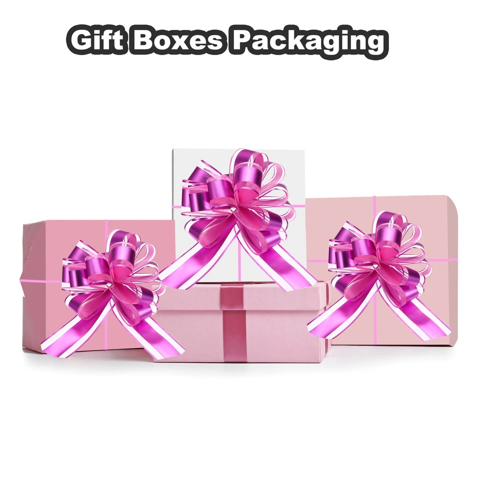 Arco de cinta de organza de 6,3 pulgadas de ancho para envolver regalos rosa 20 un. Foto 3 de 4