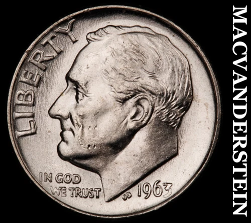 1963 Silver Roosevelt Dime-Choice Gem BU Lustrous No Reserve #i2862