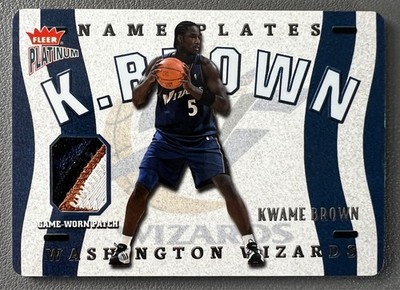 Kwame Brown 2002-03 Fleer Platinum NBA Nameplates Patch #N-KB Wizards /355