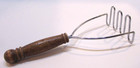 Vintage 1970's Wood Handle Stainless Steel Potato Masher A — photo 1