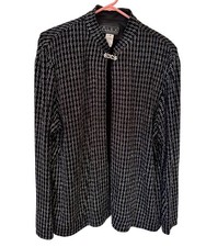 Alex Evenings Black Silver Velvet Glitter Jacket Size 18