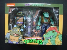 NECA TMNT Teenage Mutant Ninja Turtles & Slash Leatherhead 2 Set Action Figure