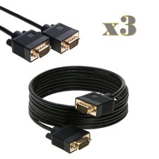 3-Pack - 25ft SVGA/VGA Male/Male Cable - PC Monitor Projector CCTV Display Cord