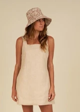 NWT Rylee + Cru Womens Kala Mini Dress Medium Linen Pockets Minimalist Beach