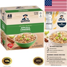 Instant Oatmeal, Apples and Cinnamon, Individual Packets 48 Count of 1.51 oz ...