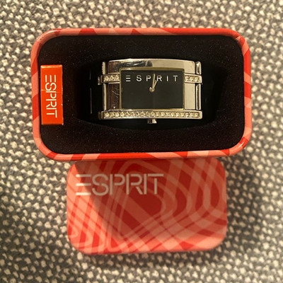 Esprit Damen Armbanduhr Quarz Edelstahl Silber/Schwarz Ref. 4744 Box