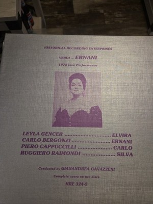 Verdi   Ernani (1972 Live) Gencer / Bergonzi / Cappuccilli   HRE 324 2 2 LP
