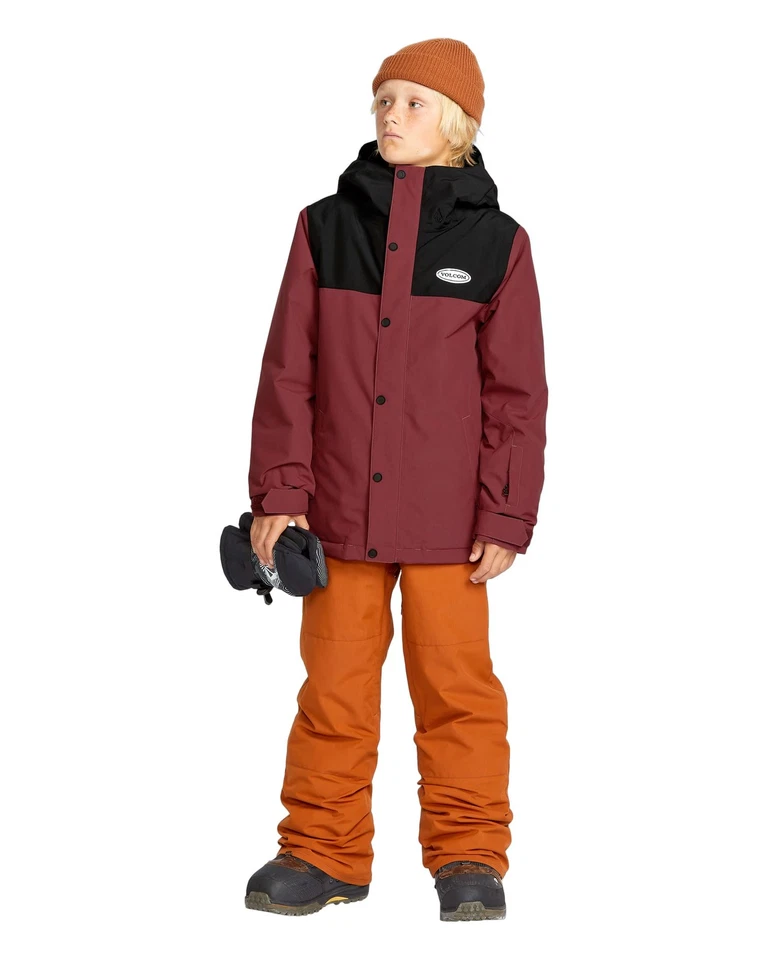 Volcom Stone.91 Insulated Kid's Winter Jacket, Redwood, Medium - Image 4 of 4