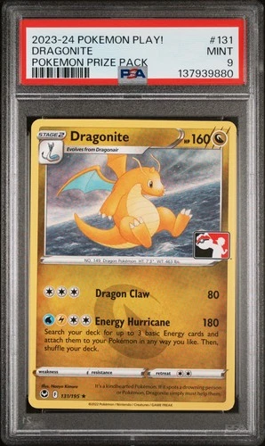 2023-2024 POKEMON PLAY! POKEMON PRIZE PACK #131 DRAGONITE PSA 9