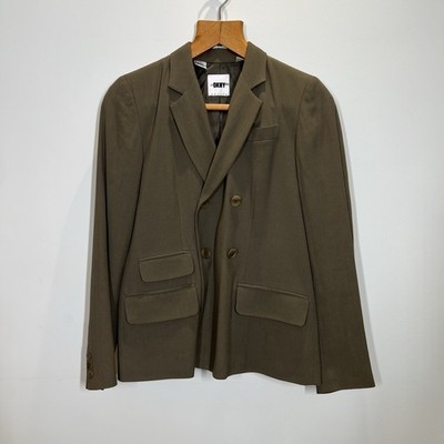DKNY Blazer Größe 10 Damen Zierlich Zweireiher Anzugjacke Vintage Siehe Bilder