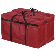2pcs Storage Tote with Zippers 125L Capacity Moving Tote Bags for Clothes, Red