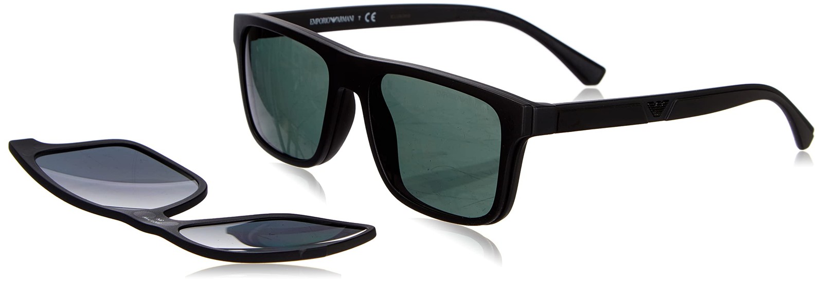 Emporio Armani EA4115 Sunglasses with Two Interchangeable Clip-Ons, Matte image 4