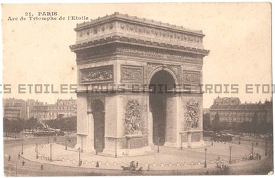 Antique Postcard Etoile Arc de Triomphe 1915 France Paris Over 100 Years Ago Not