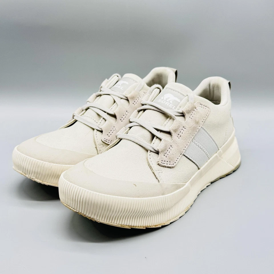 Sorel Shoes Womens 9 Beige Canvas Waterproof Low Top Out N About III Sneakers - Image 4 of 4