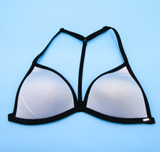 Victorias Secret Large Blue Lined Triangle Bikini Top Ultimate Push Up Swimwear