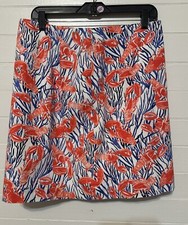 Talbots Lobster Print Skirt size 8 Stretch Nautical Coastal Beach Summer