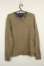 TOMMY HILFIGER Brown V-Neck Cashmere Knit Sweater Size M