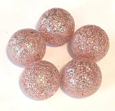 22mm Princess Pack of 5 - Glass Shooter Marbles 7/8th" Clear Glass w Pink Frit