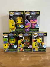 Funko Pop Alice In Wonderland Blacklight, Alice,Mad Hatter,Cat, Rabbit,Queen