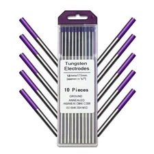 WeldingCity 10-pk TIG Welding Tungsten Tri-Element Non-Radioactive Purple 1/16x7