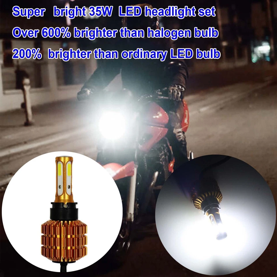 H4 HS1 9003 P43T BA20D P15D Motorcycle LED Headlight Bulbs Kit Hi/Lo Beam 12-80V — 第 4/4 张图片