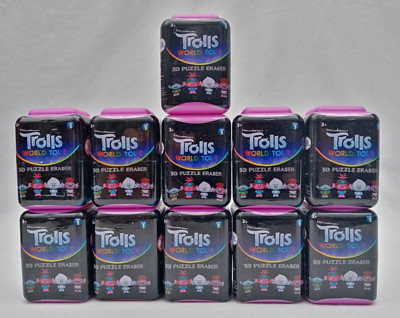Trolls World Tour 3D Puzzle Radiergummis - 11 neue & versiegelte Packungen