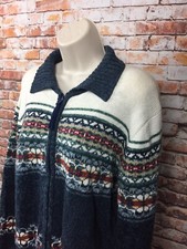 Tiara Womens Multi Color Zip Up Sweater Size Medium F40