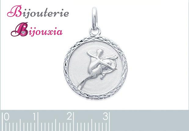 Médaille Zodiaque Sagittaire & Soleil en Argent - Lumiosa