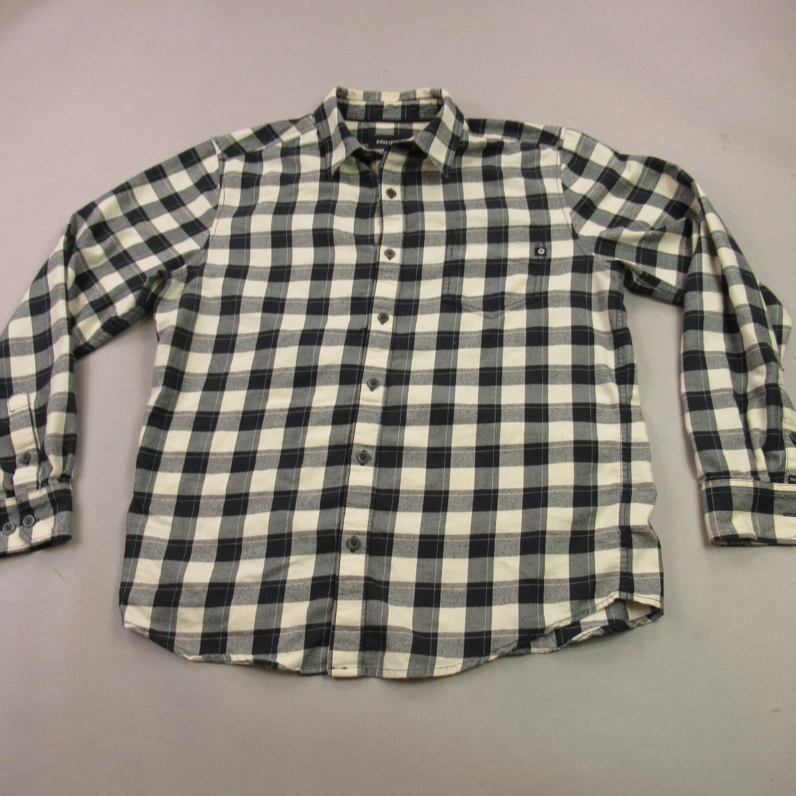 Marmot Shirt Mens Medium Long Sleeve Button Front Pocket Casual Outdoors Checks