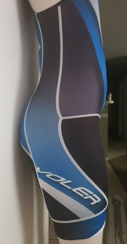 Voler Sync Cycling trisuit/shorts Womens X-SMALL Blu/Blk/Wht Compression Padded - Picture 6 of 9