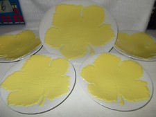 SERVIZIO 4 PIATTI DOLCE + GRANDE TONDO CERAMICA GALVANI PORDENONE DECORO FOGLIA