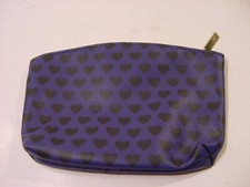 IPSY MAKEUP BAG 7 X 5 PURPLE WITH BLACK HEARTS
