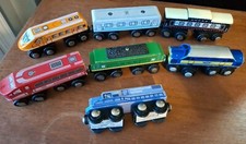 7 Circo Line  Unmarked Magnetic Wooden Train Engines Cars Thomas Compatible