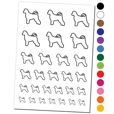 Portuguese Water Dog Outline Temporary Tattoo Water Resistant Set Collection