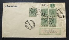 BAHAMAS 1912/19 QUARTINA ENVELOPE ADF E NO. TABLE 2 IN CIRCLE N.115 + 1 V.SINGLE