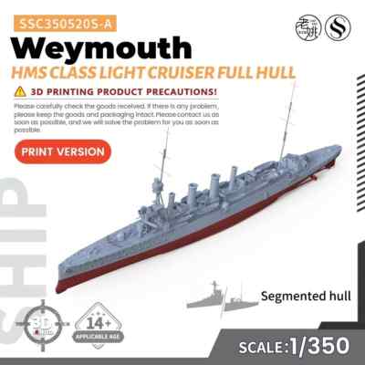 MRY-SFW  SSC350520S-A 1/350 Model Kit HMS Weymouth Class Light Cruiser Full Hull