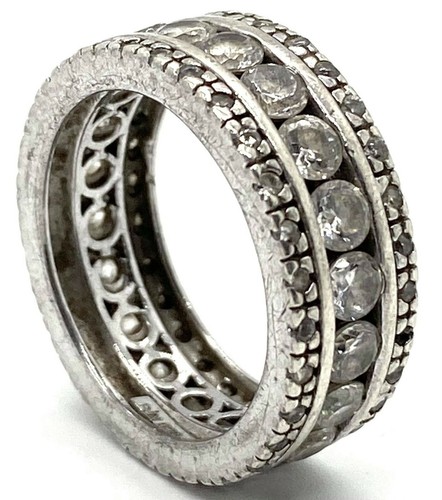 Men's Sterling Silver Statement Ring Vintage Unpolished Size 7