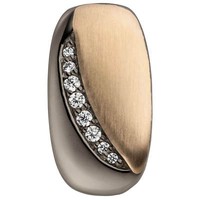 AnhäNger Mit 8 Zirkonia Weiß, 925 Silber Schwarz Rhodiniert 18X9,8Mm Halsschmuck