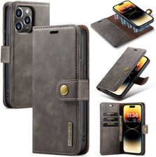 Magnetic Men Women Removable Leather Card Holder Detachable Phone Case Cover