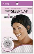 Magic SLEEPING HAIR NET CAP Heavy Duty Black multi purpose interlocking net 2268