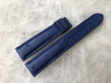 18mm/16mm Genuine Real Navy Blue Ostrich Leather Padded Watch Strap Band