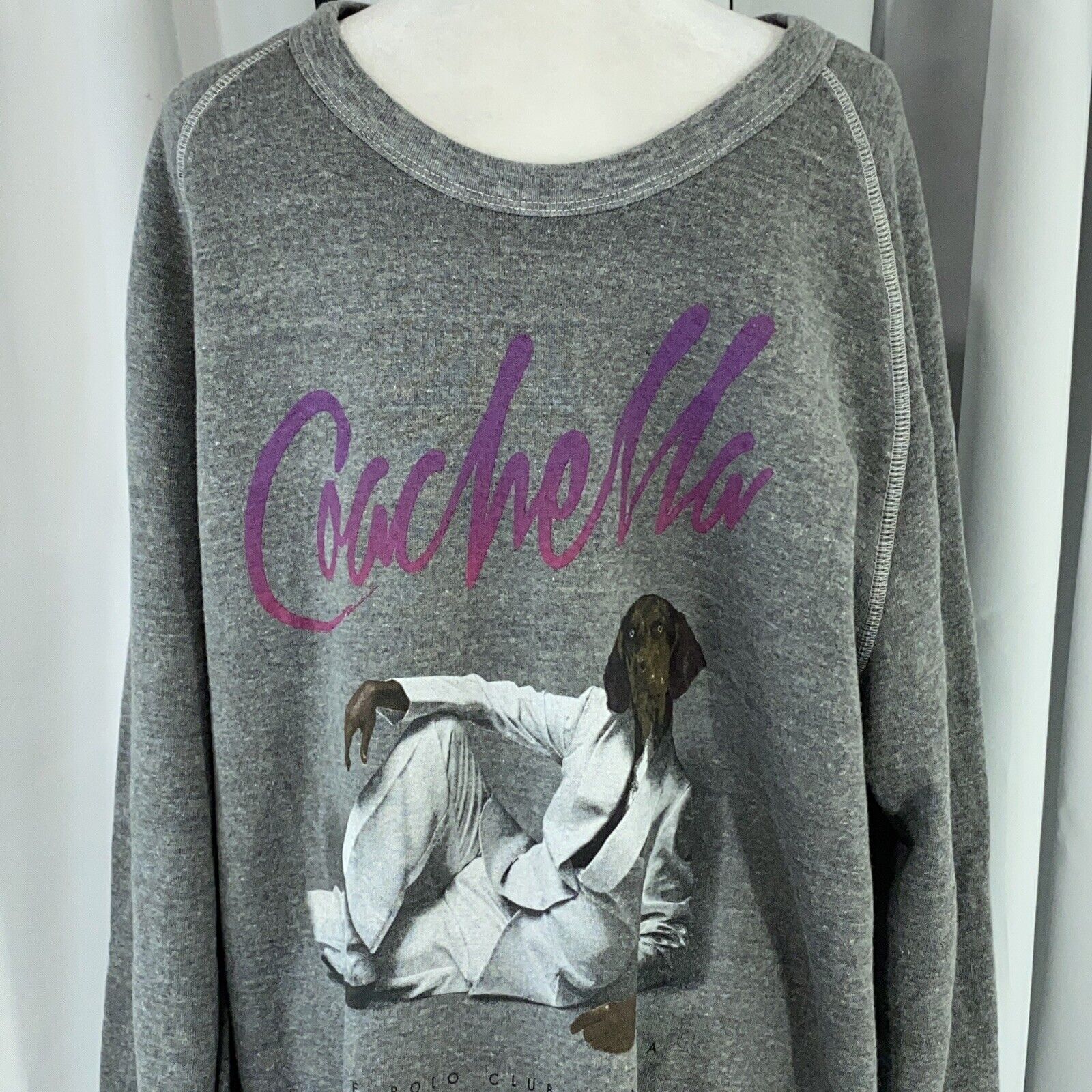 Alternative Earth Sweater Mens 2XL Gray Coachella Teddy Dog Suit Empire Polo