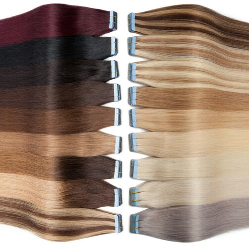 Cinta sin costuras en extensiones de cabello humano tramas de piel 100% Remy cabello resaltado rubio - Imagen 5 de 108