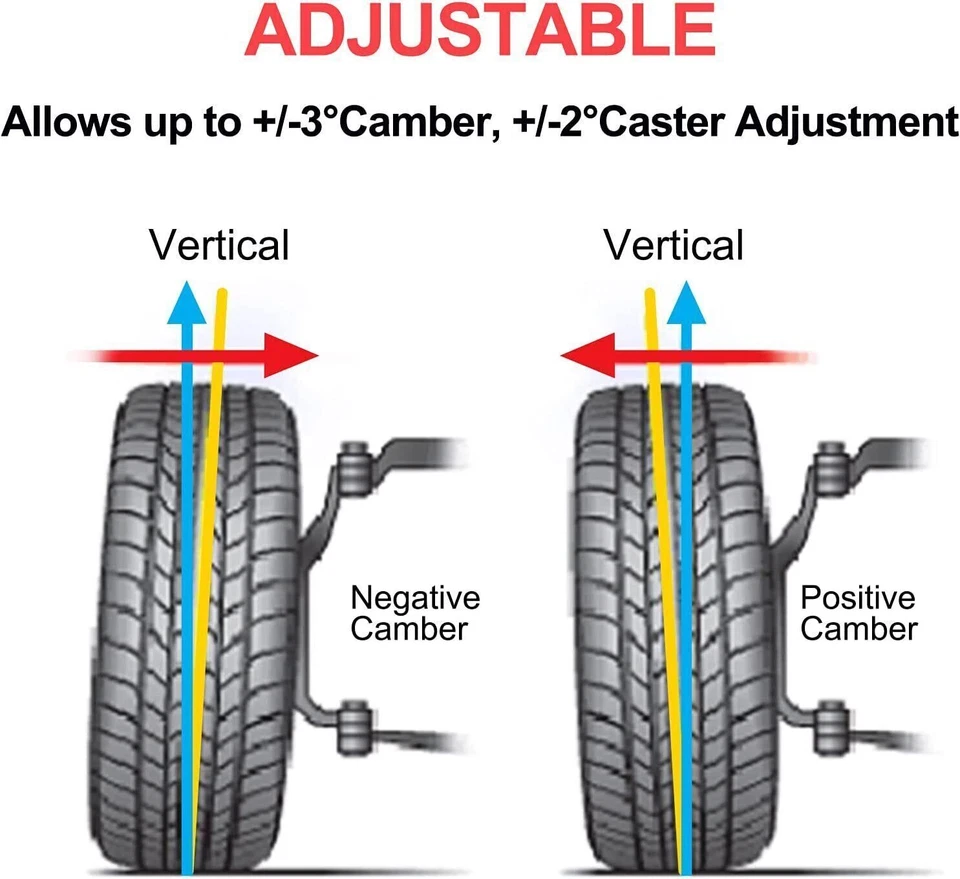 2 Pcs Car Front Caster Camber Plates Adjustable For 1979-1989 Mustang Aluminum - Image 3 of 4