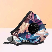 Fest with Us Quality Washable Colorful Pastel Face Mask with Two pm 2.5 Filters