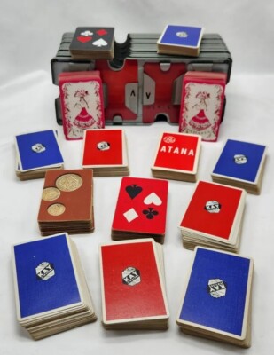 lot of 16 VTG BRIDGE CARD DEALER METAL HOLDER SLEEVES with extra cards P.O.  | eBay