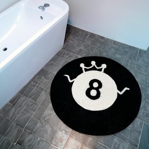 Shrug 8 Ball Rug 24 Inch Black Hypebeast Rug Cool Rugs and Cute Rug
