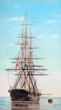 high quality oil painting 100% handpainted on canvas "Danish Naval Frigate"