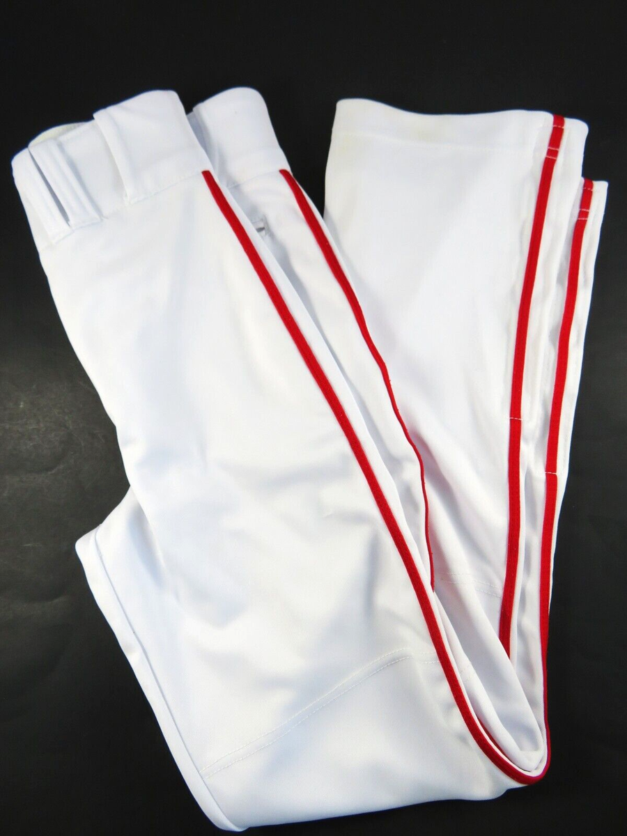 Champro Baseball Pants White Red Pinstripe Leg Youth Medium Unisex