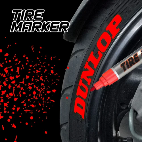 Red Rubber Tire Marker Permanent Paint Pen Oil Based Waterproof Motorcycle Car